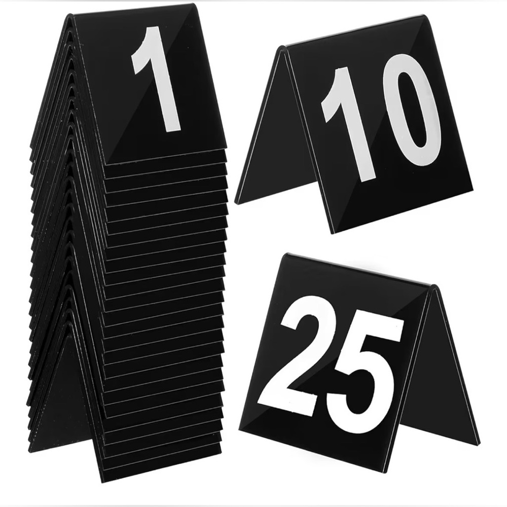 Table Numbers 1-25